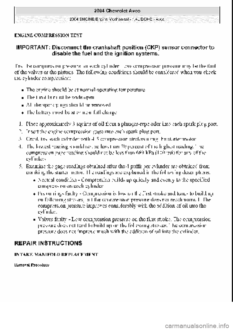 CHEVROLET AVEO 2002  Service Repair Manual 