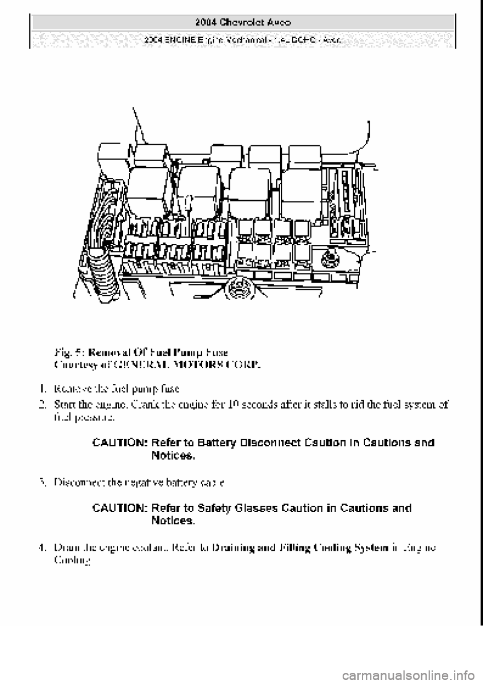 CHEVROLET AVEO 2002  Service Repair Manual 