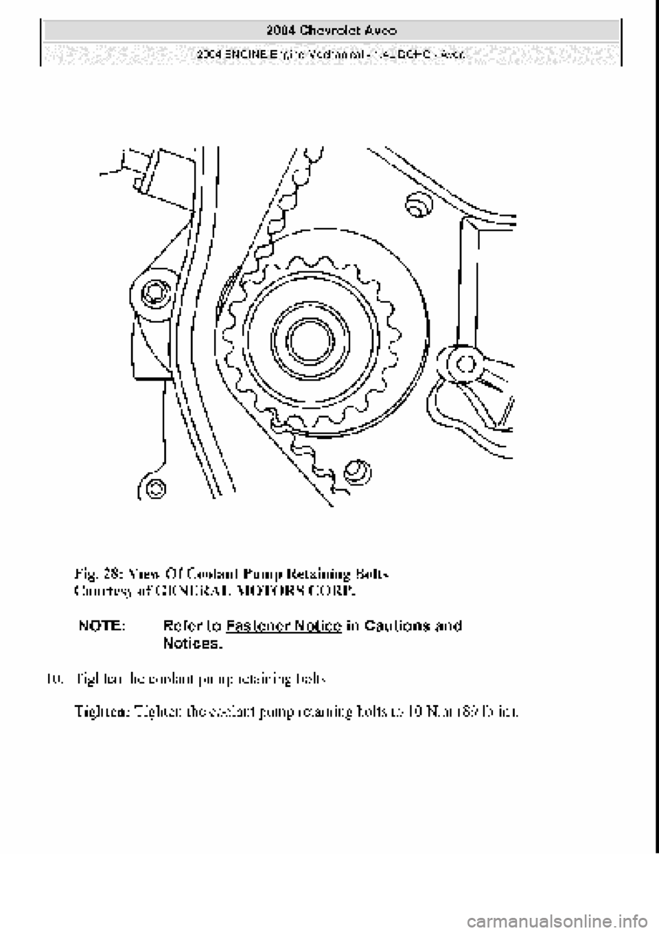 CHEVROLET AVEO 2002  Service Repair Manual 