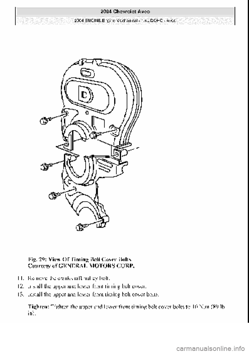 CHEVROLET AVEO 2002  Service Repair Manual 