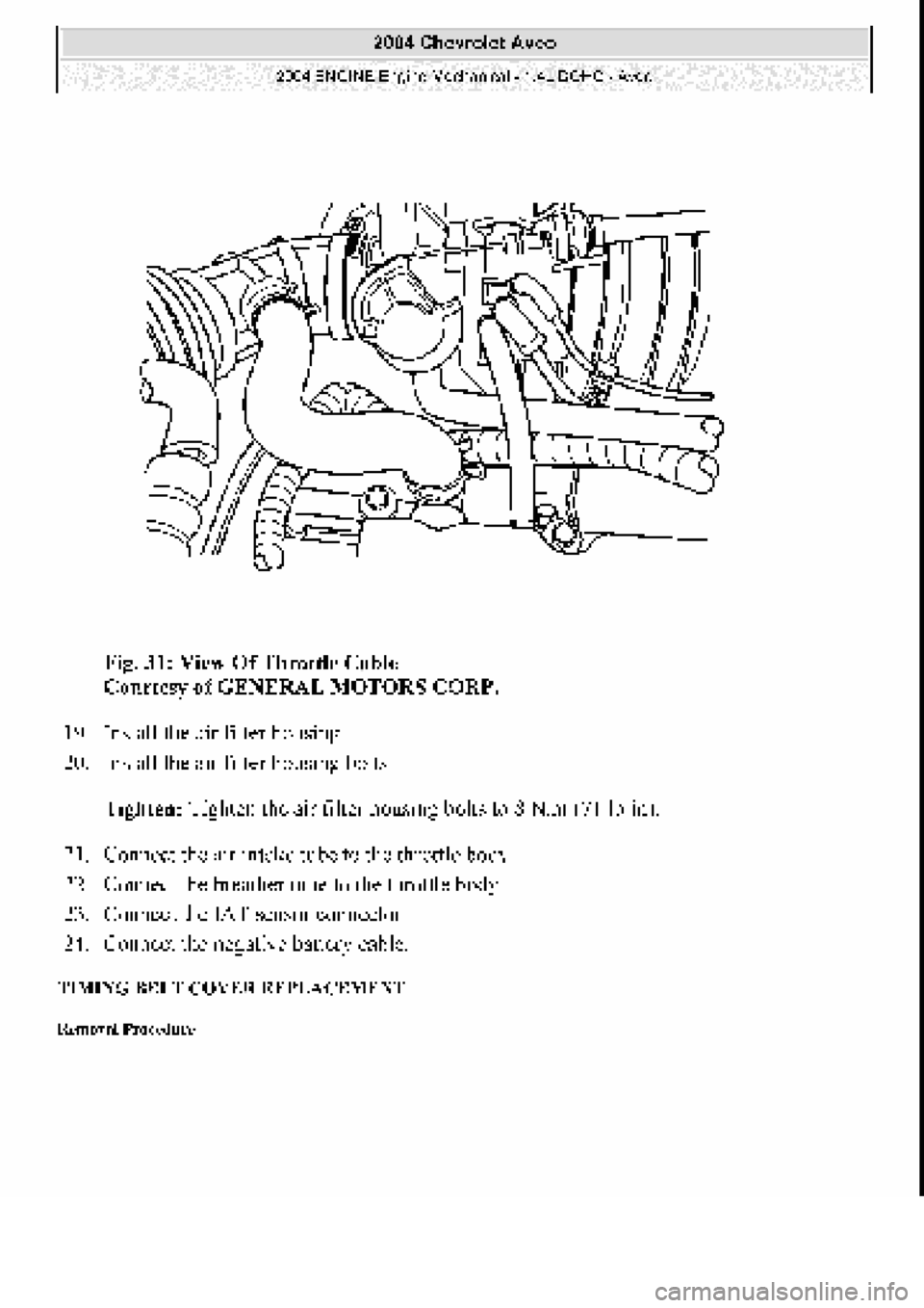 CHEVROLET AVEO 2002  Service Repair Manual 