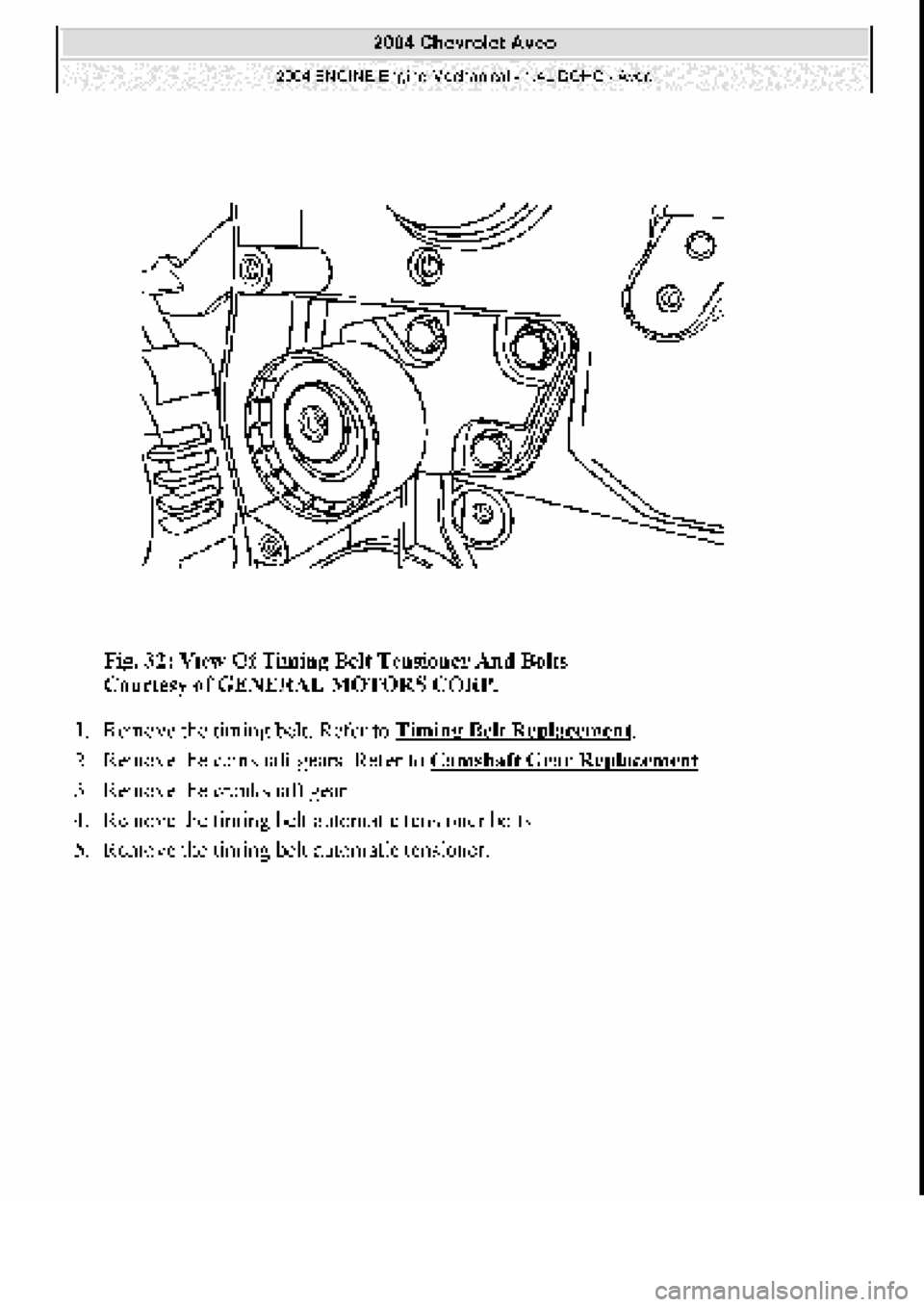 CHEVROLET AVEO 2002  Service Repair Manual 