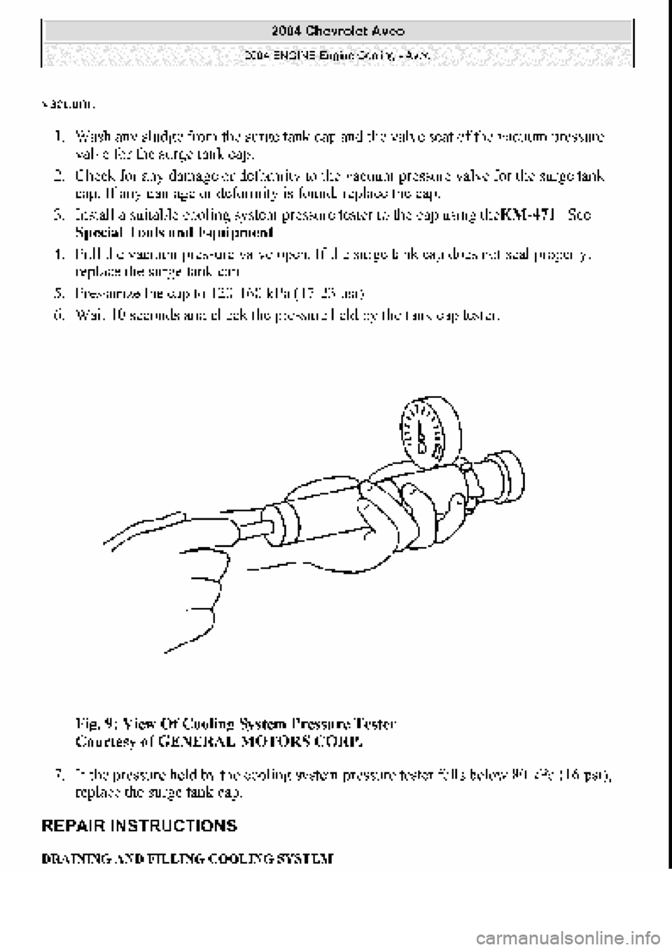 CHEVROLET AVEO 2002  Service Repair Manual 