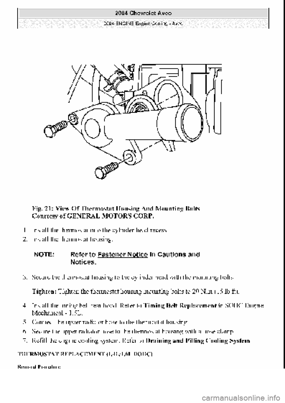 CHEVROLET AVEO 2002  Service Repair Manual 