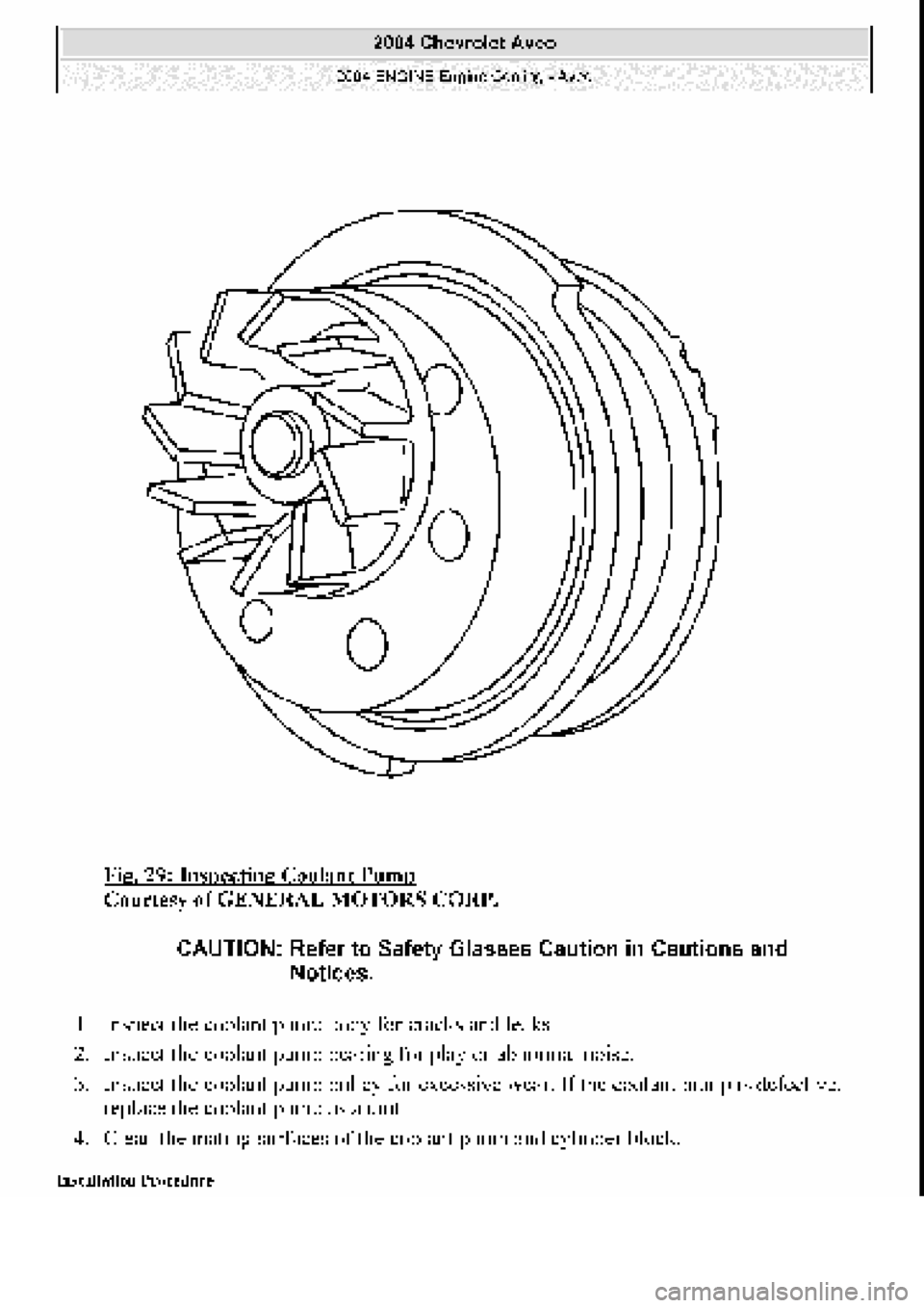CHEVROLET AVEO 2002  Service Repair Manual 