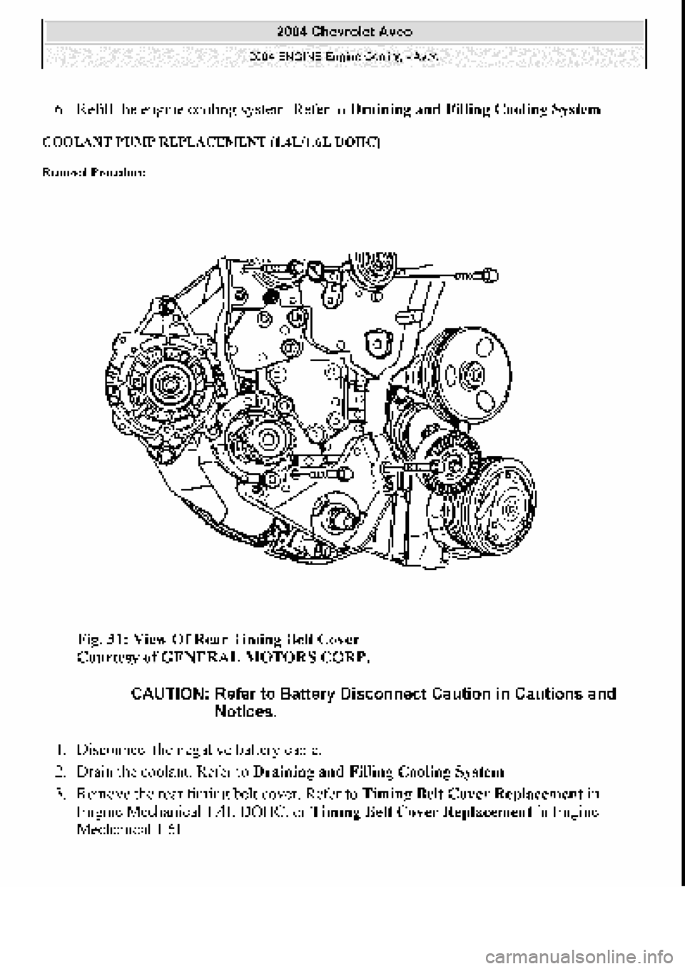 CHEVROLET AVEO 2002  Service Repair Manual 