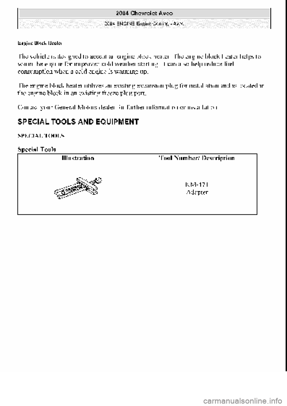 CHEVROLET AVEO 2002  Service Repair Manual 
