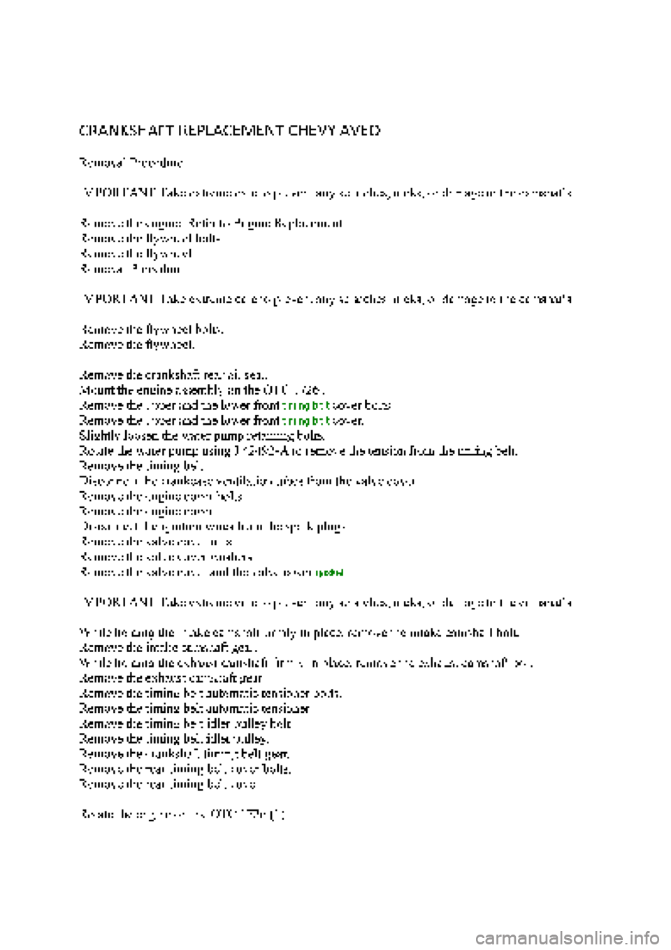 CHEVROLET AVEO 2002  Service Repair Manual 