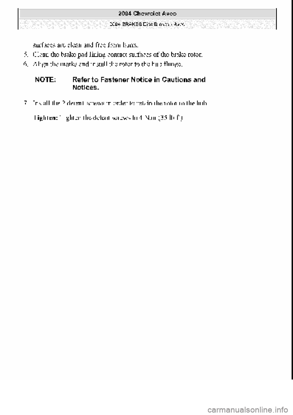 CHEVROLET AVEO 2002  Service Repair Manual 