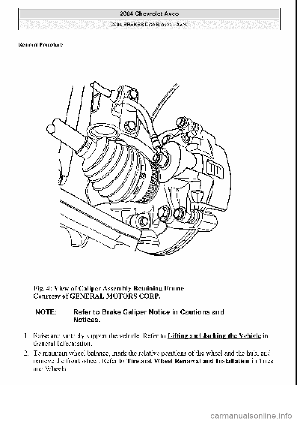 CHEVROLET AVEO 2002  Service Repair Manual 