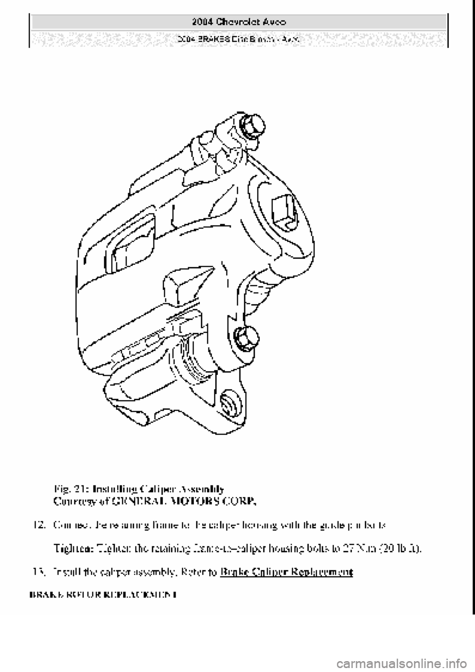 CHEVROLET AVEO 2002  Service Repair Manual 