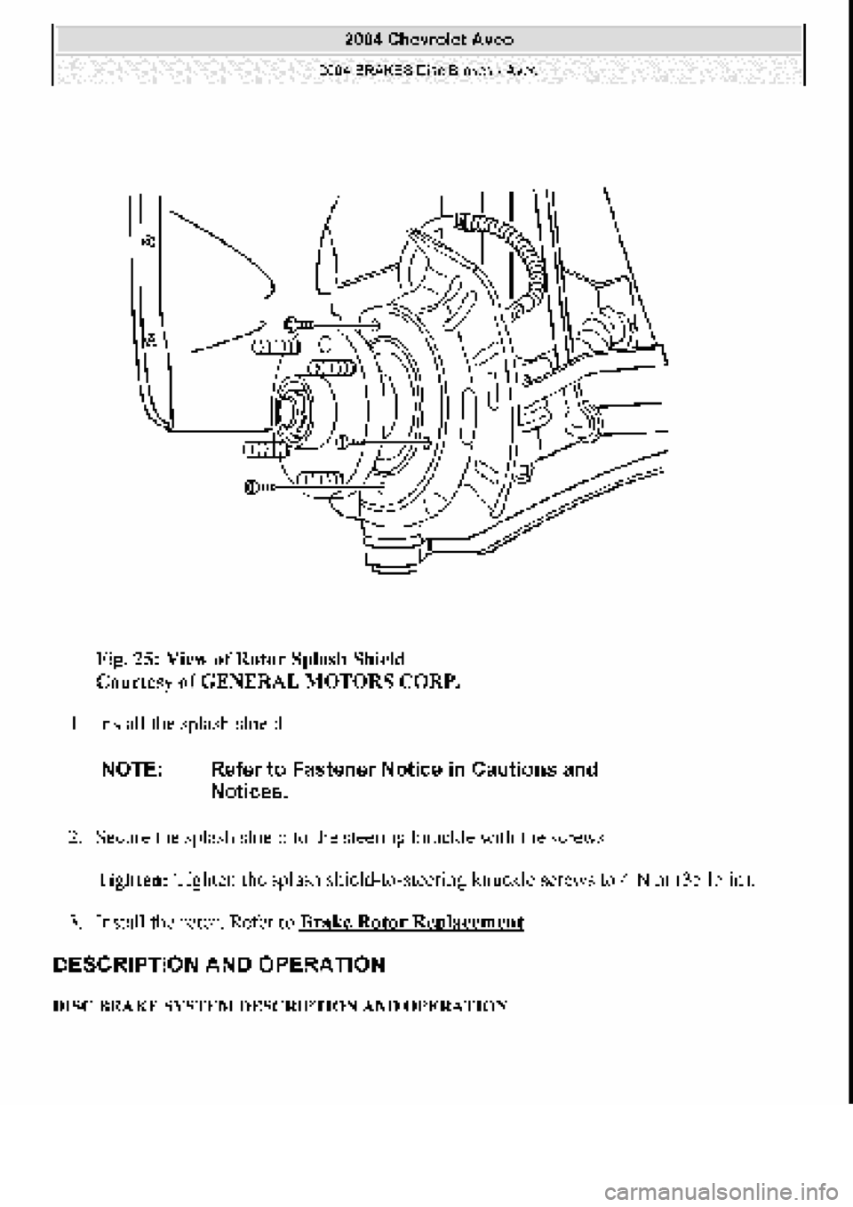 CHEVROLET AVEO 2002  Service Repair Manual 