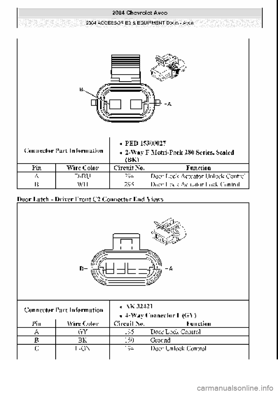 CHEVROLET AVEO 2002  Service Repair Manual 
