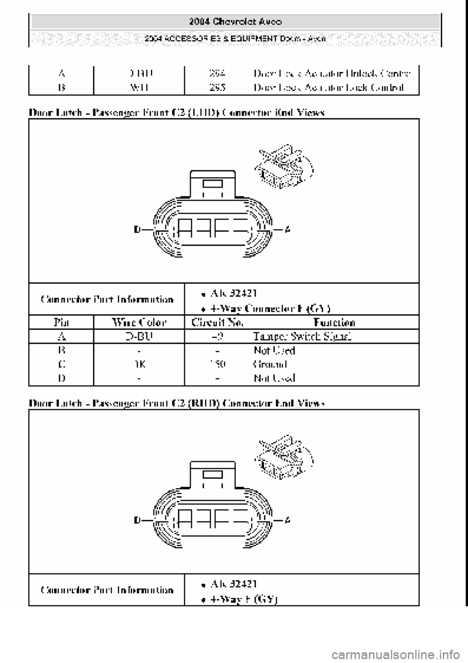 CHEVROLET AVEO 2002  Service Repair Manual 