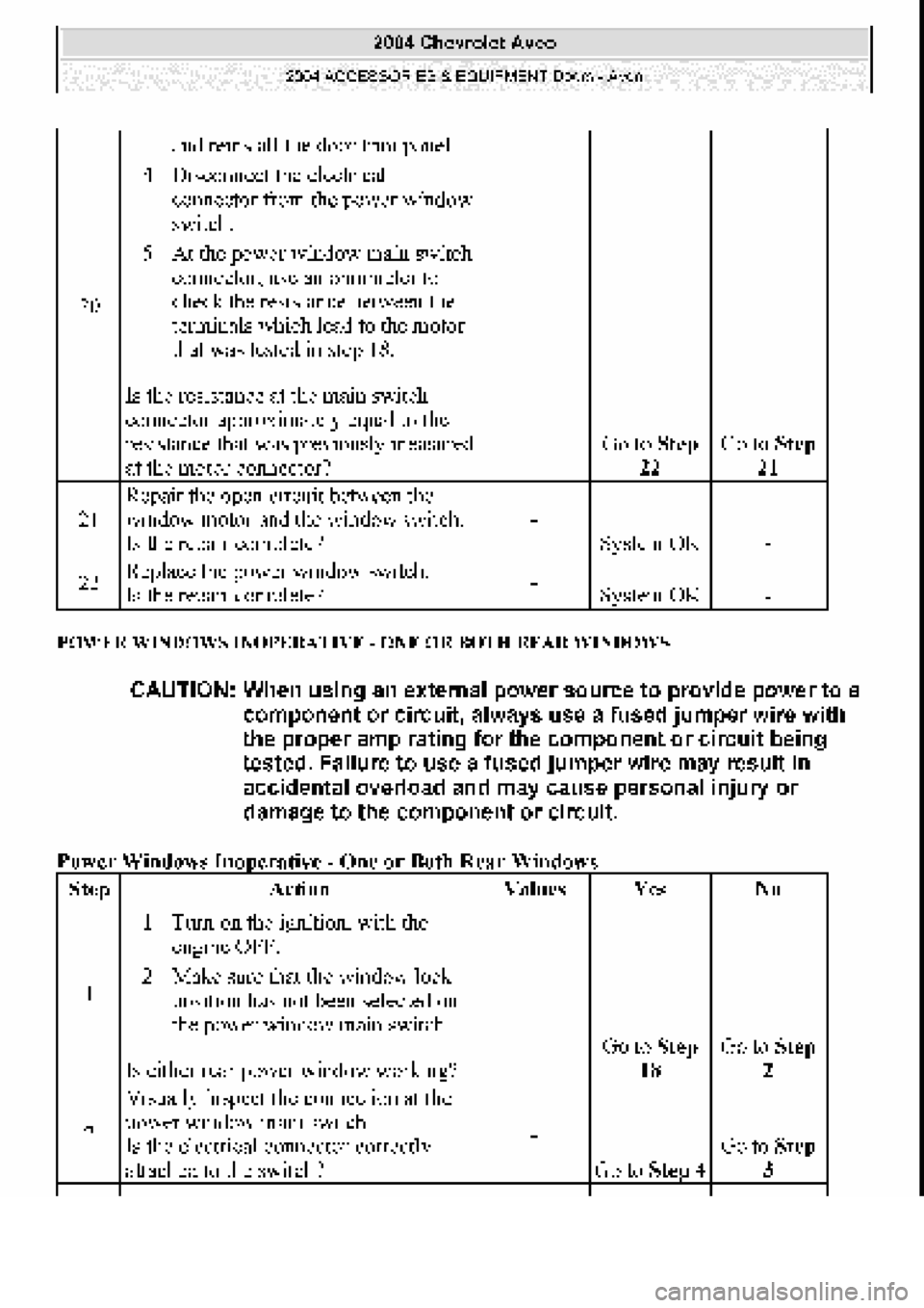 CHEVROLET AVEO 2002  Service Repair Manual 