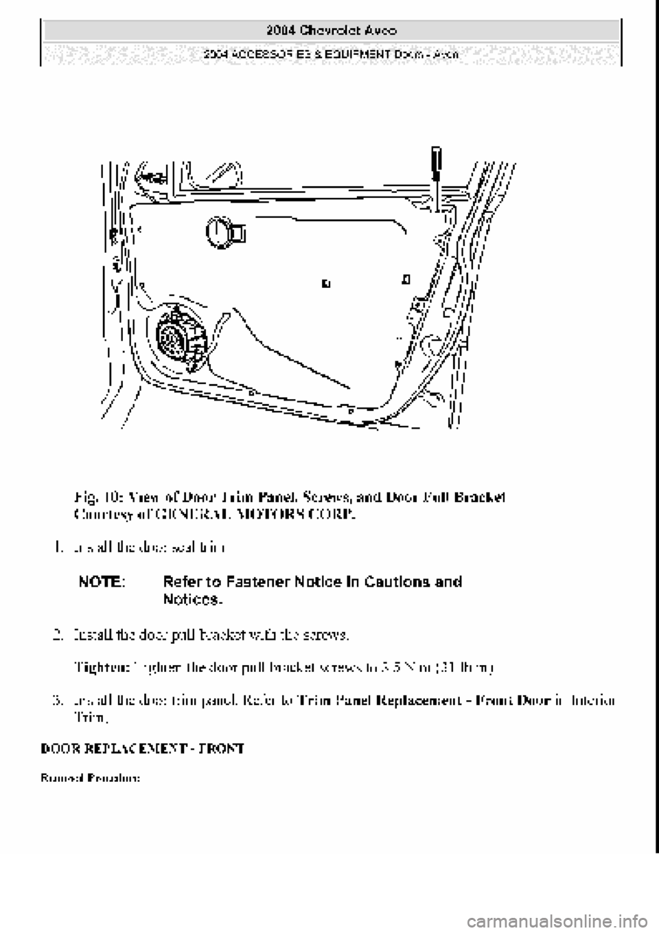 CHEVROLET AVEO 2002  Service Repair Manual 