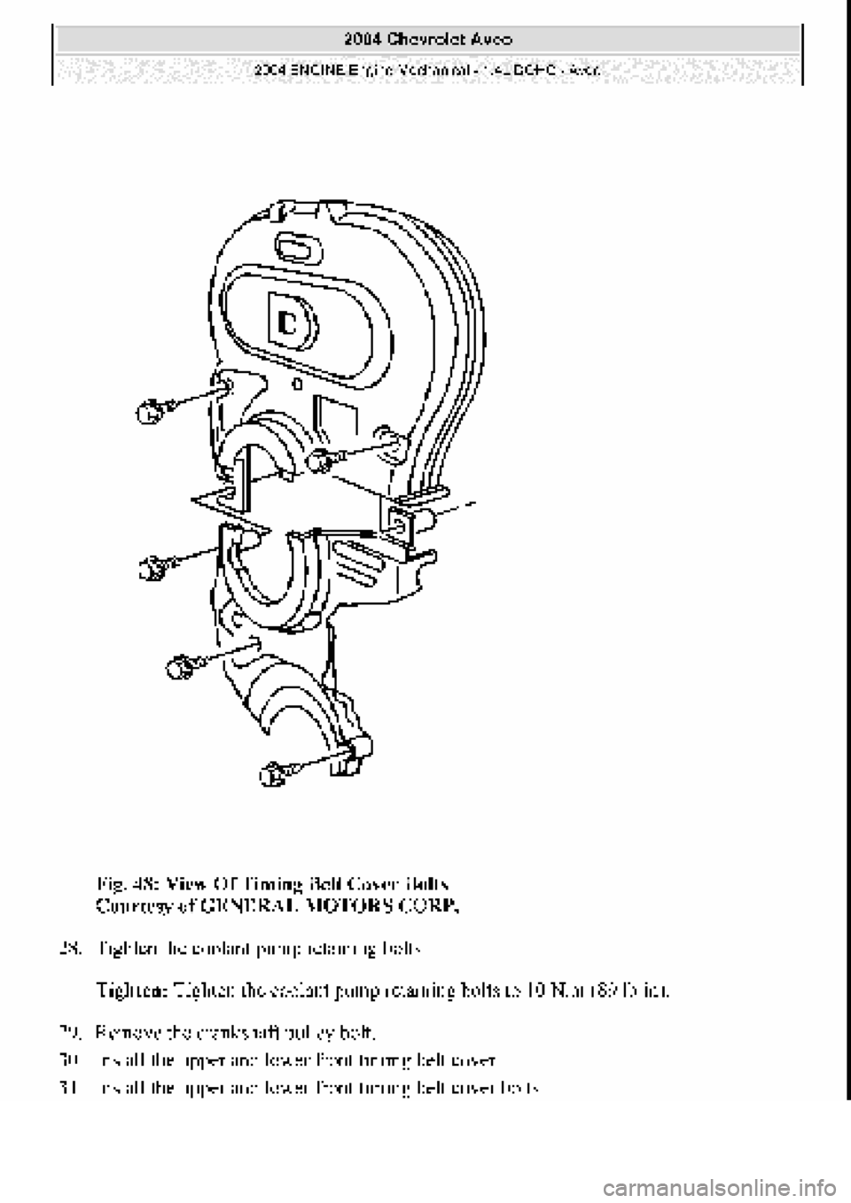 CHEVROLET AVEO 2002  Service Repair Manual 
