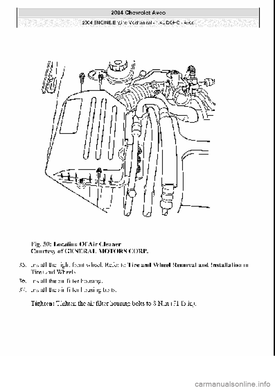 CHEVROLET AVEO 2002  Service Repair Manual 