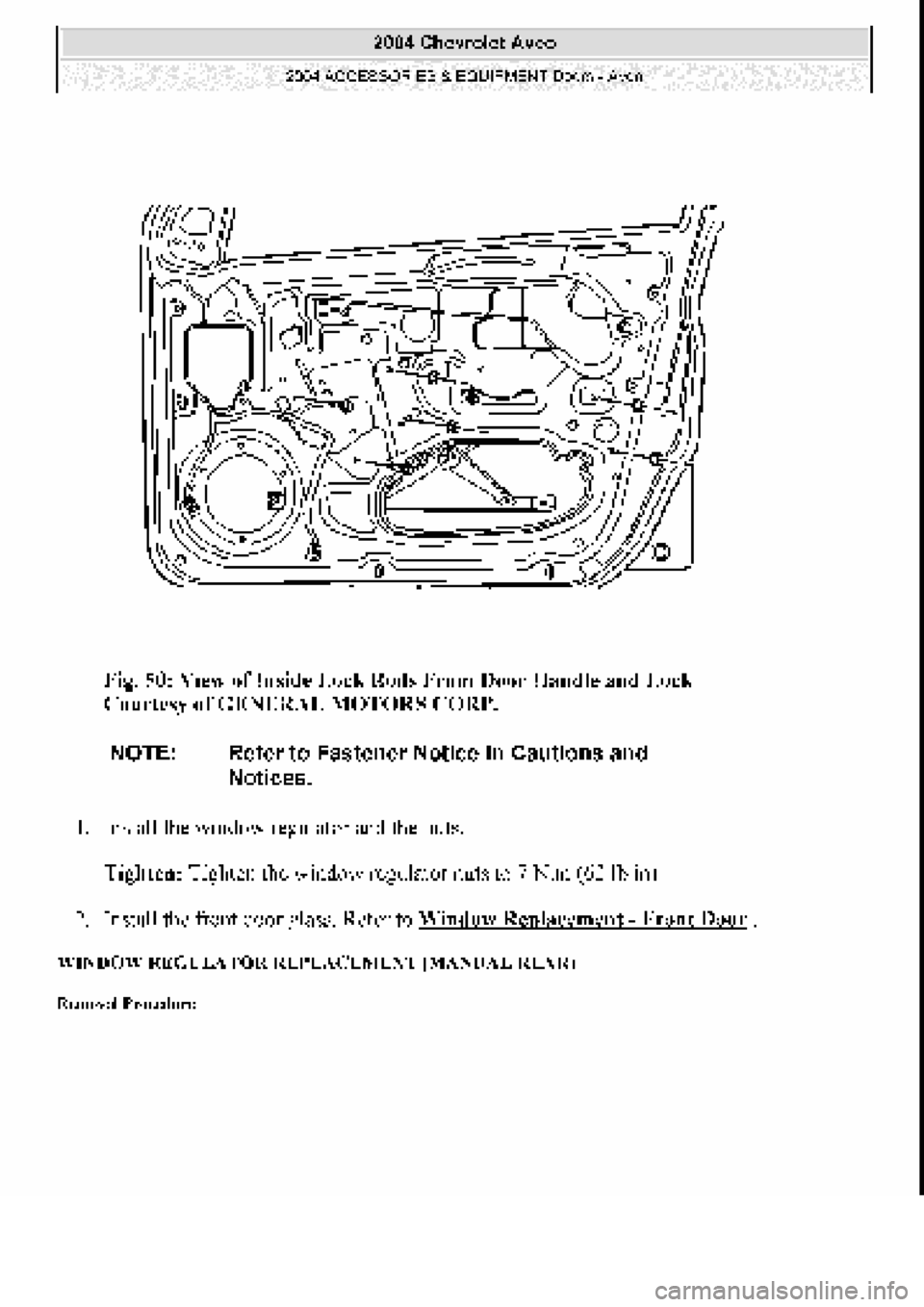 CHEVROLET AVEO 2002  Service Repair Manual 