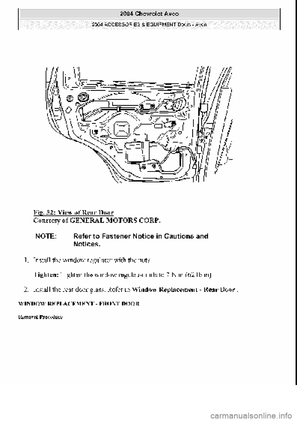CHEVROLET AVEO 2002  Service Repair Manual 