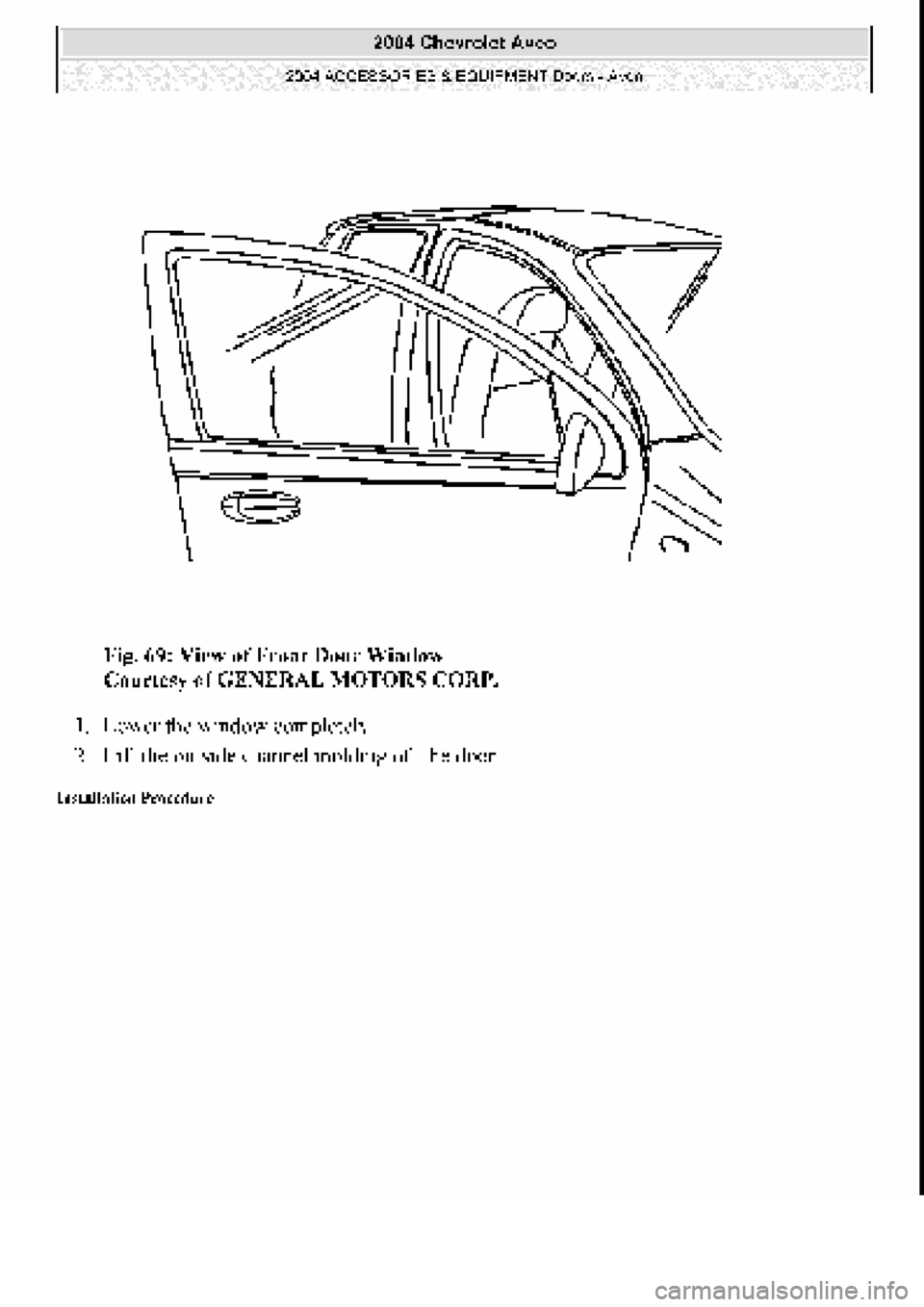 CHEVROLET AVEO 2002  Service Repair Manual 