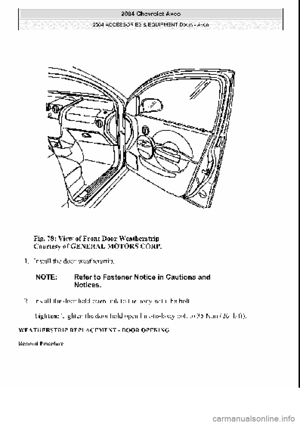 CHEVROLET AVEO 2002  Service Repair Manual 
