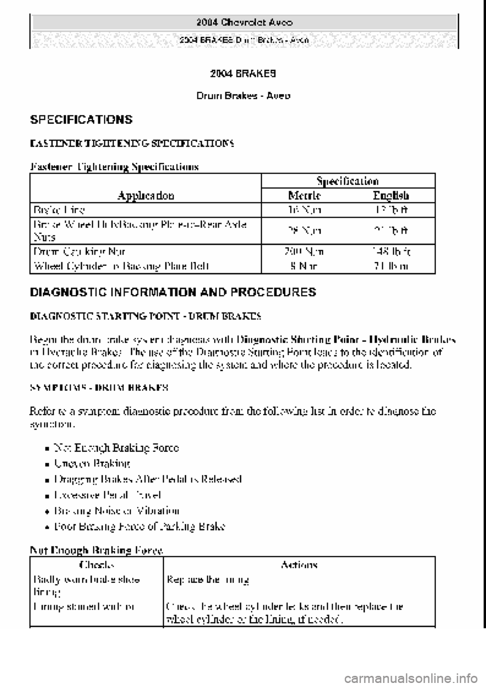 CHEVROLET AVEO 2002  Service Repair Manual 