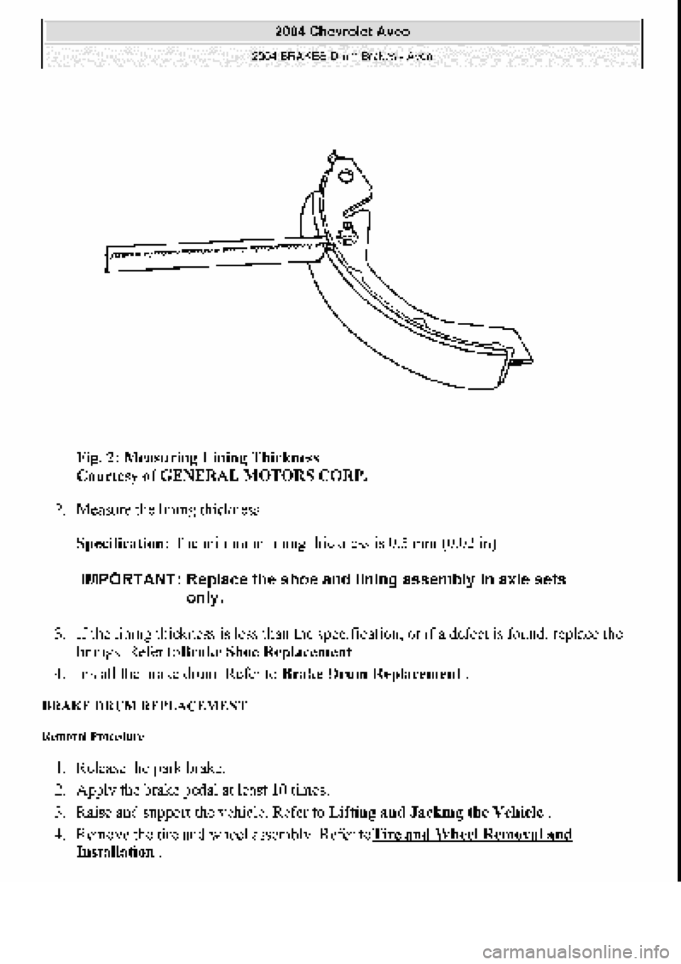 CHEVROLET AVEO 2002  Service Repair Manual 
