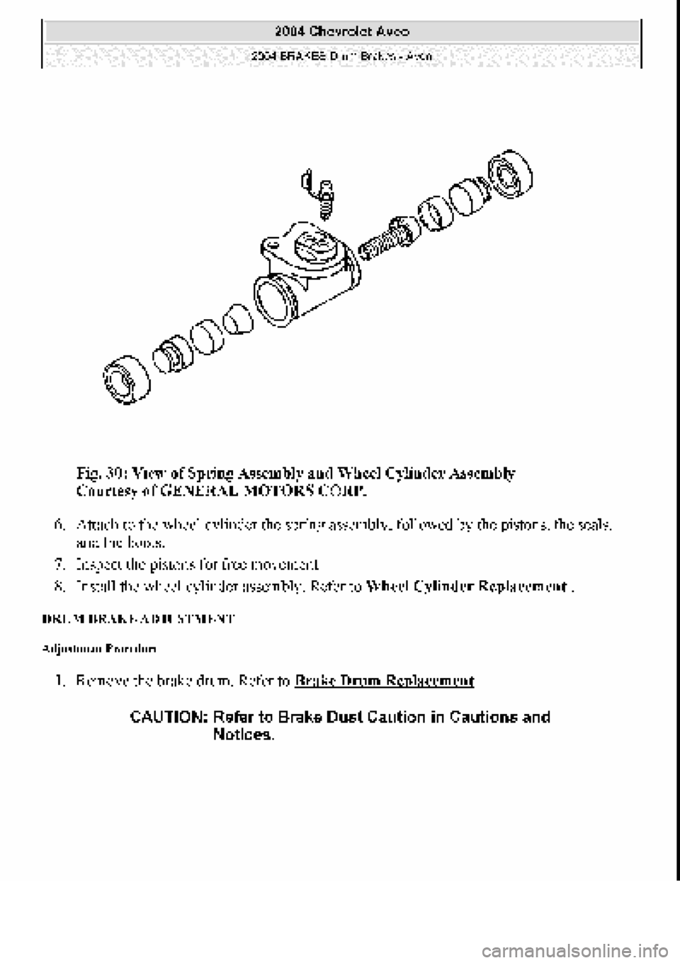 CHEVROLET AVEO 2002  Service Repair Manual 