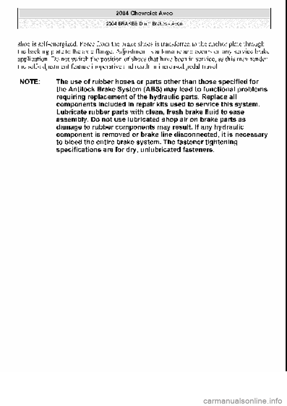 CHEVROLET AVEO 2002  Service Repair Manual 