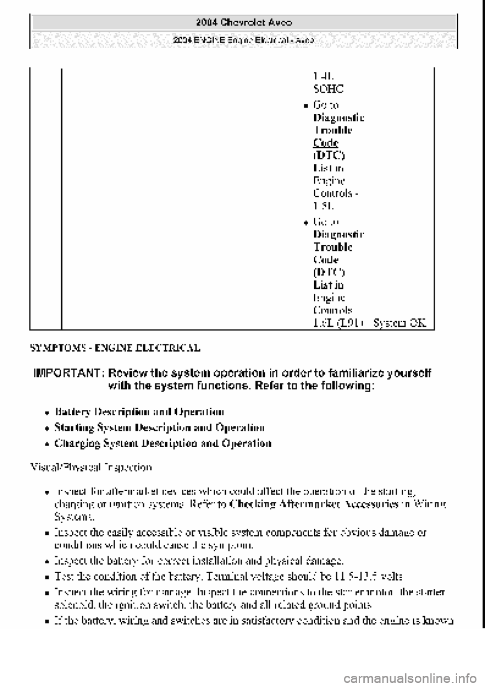 CHEVROLET AVEO 2002  Service Repair Manual 