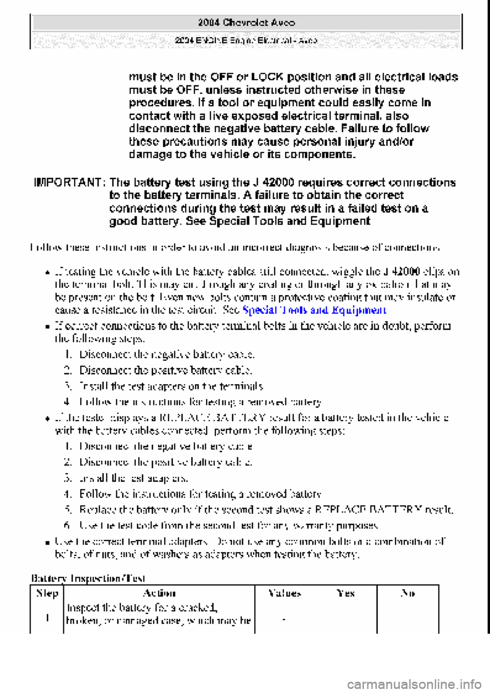 CHEVROLET AVEO 2002  Service Repair Manual 