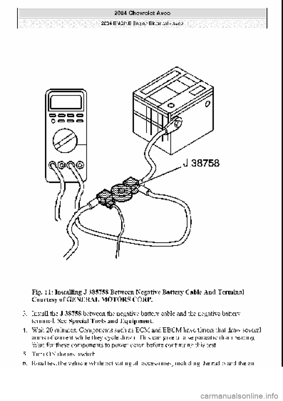 CHEVROLET AVEO 2002  Service Repair Manual 
