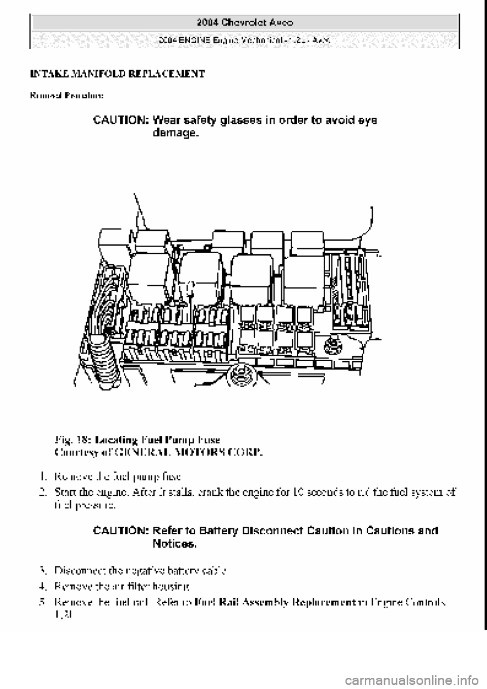 CHEVROLET AVEO 2002  Service Repair Manual 
