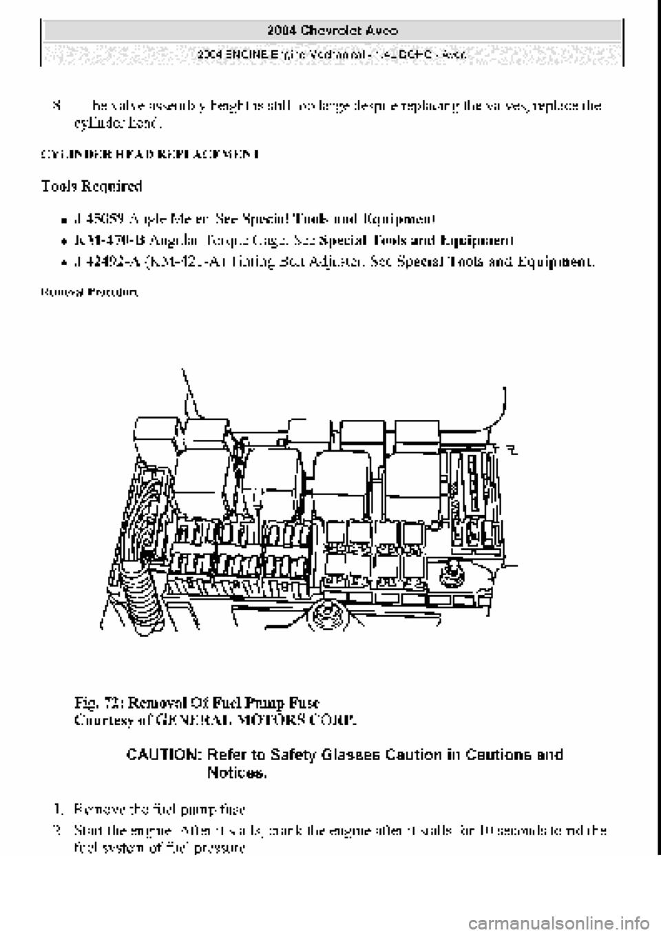 CHEVROLET AVEO 2002  Service Repair Manual 