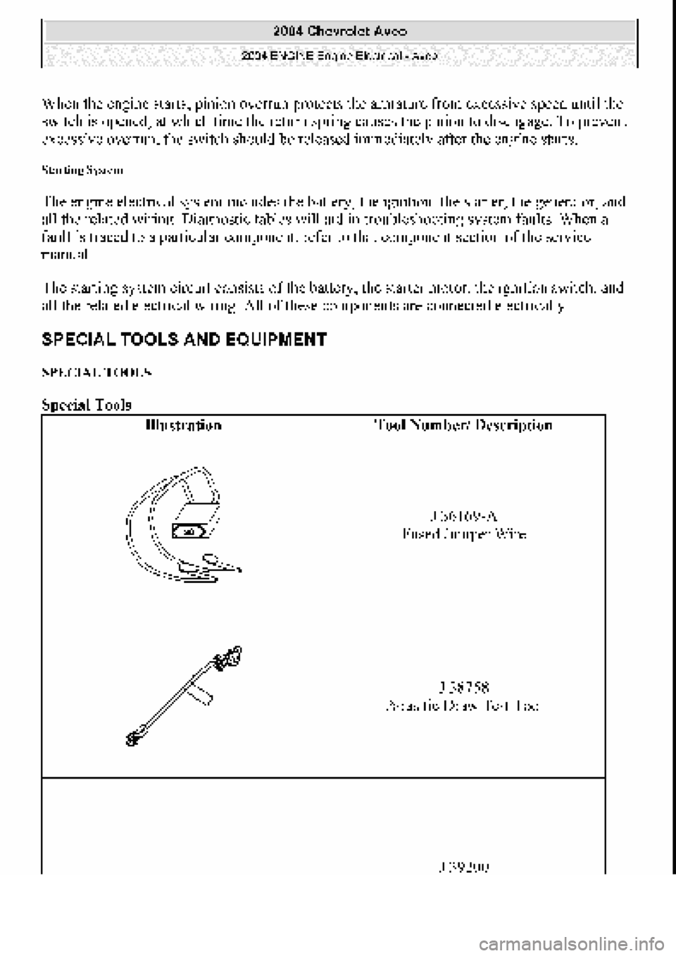 CHEVROLET AVEO 2002  Service Repair Manual 