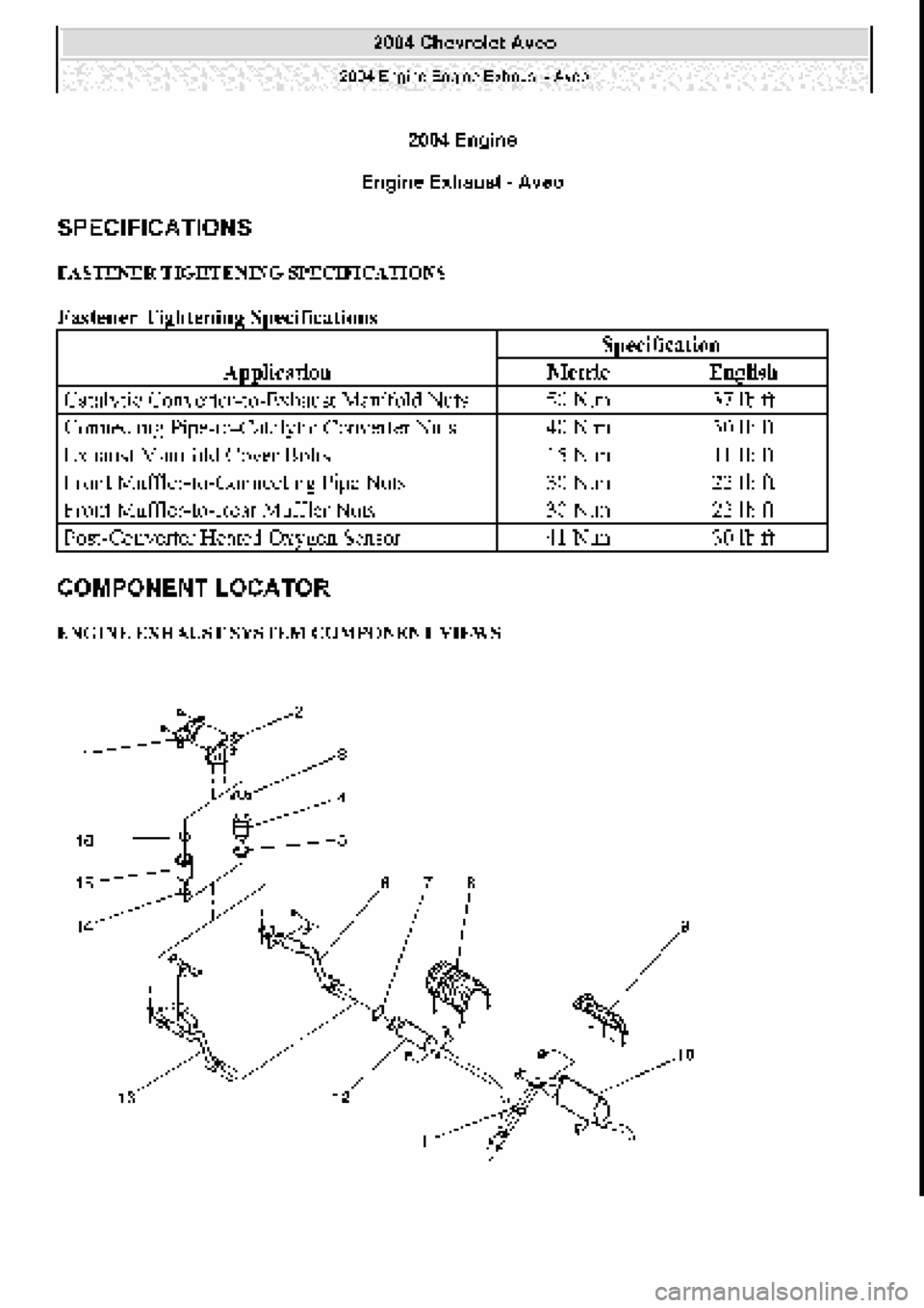 CHEVROLET AVEO 2002  Service Repair Manual 