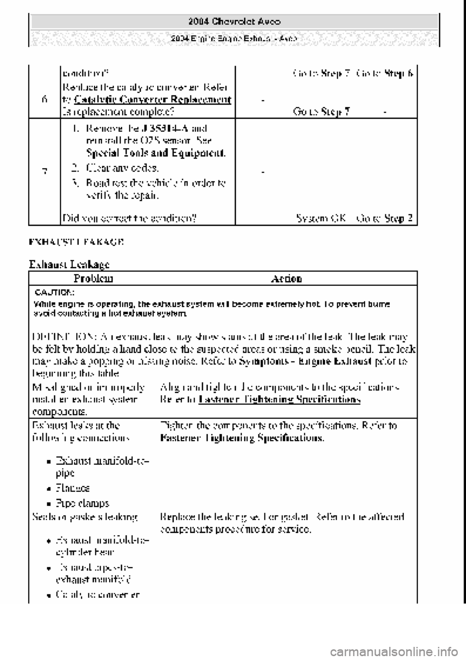 CHEVROLET AVEO 2002  Service Repair Manual 