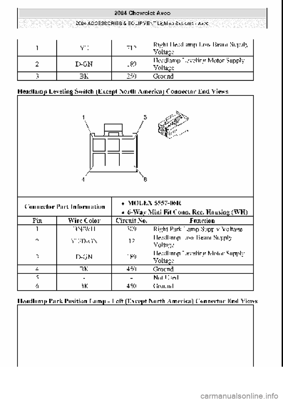 CHEVROLET AVEO 2002  Service Repair Manual 