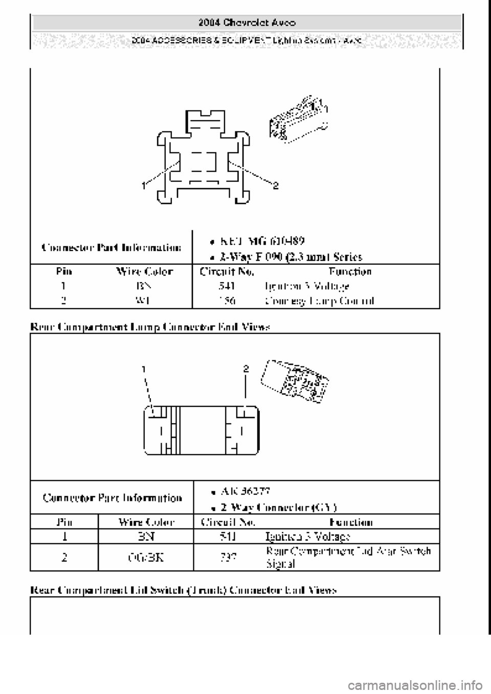CHEVROLET AVEO 2002  Service Repair Manual 