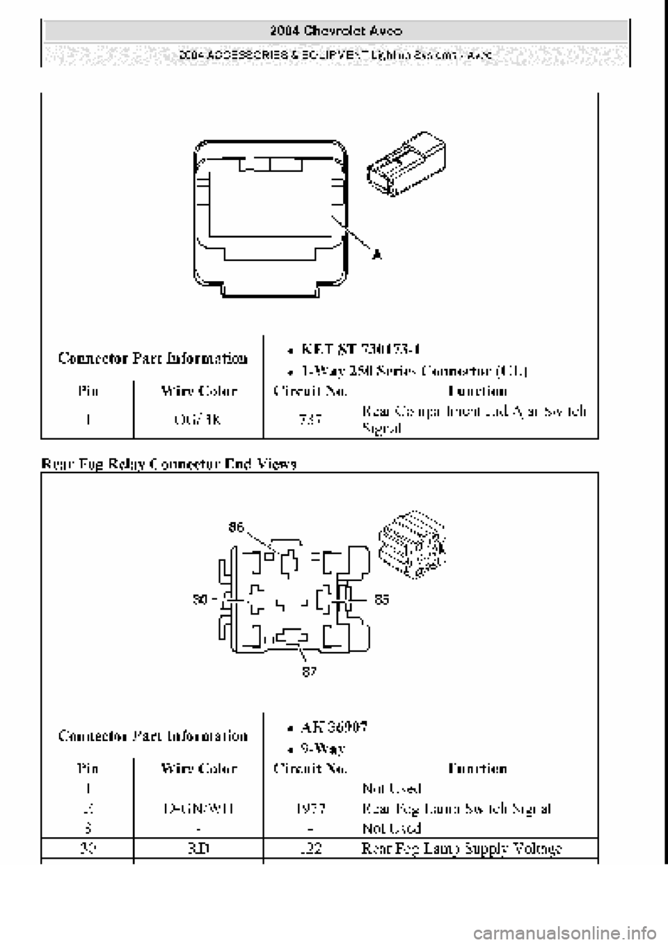 CHEVROLET AVEO 2002  Service Repair Manual 
