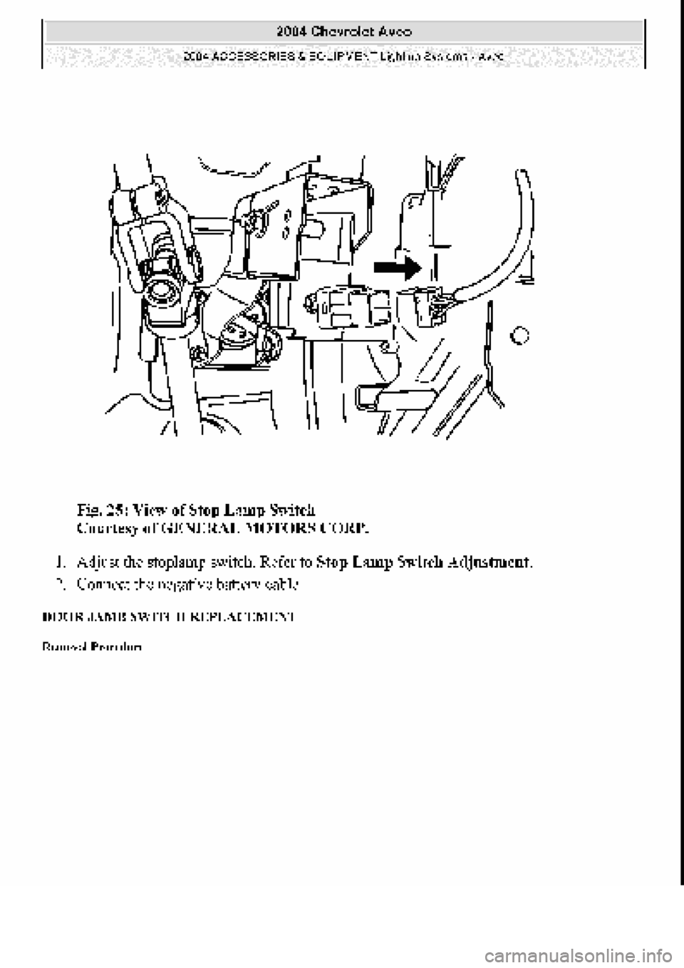 CHEVROLET AVEO 2002  Service Repair Manual 
