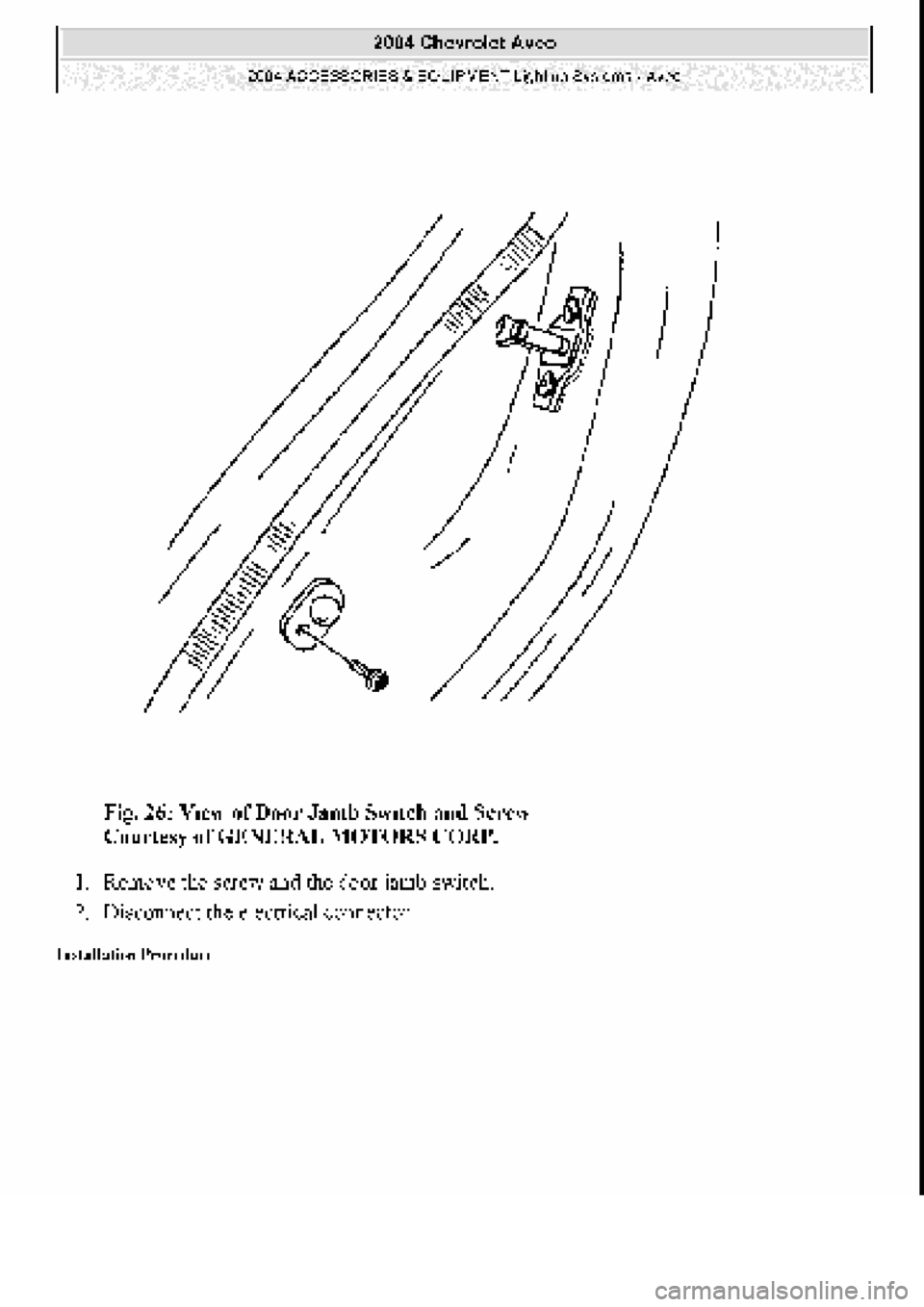 CHEVROLET AVEO 2002  Service Repair Manual 