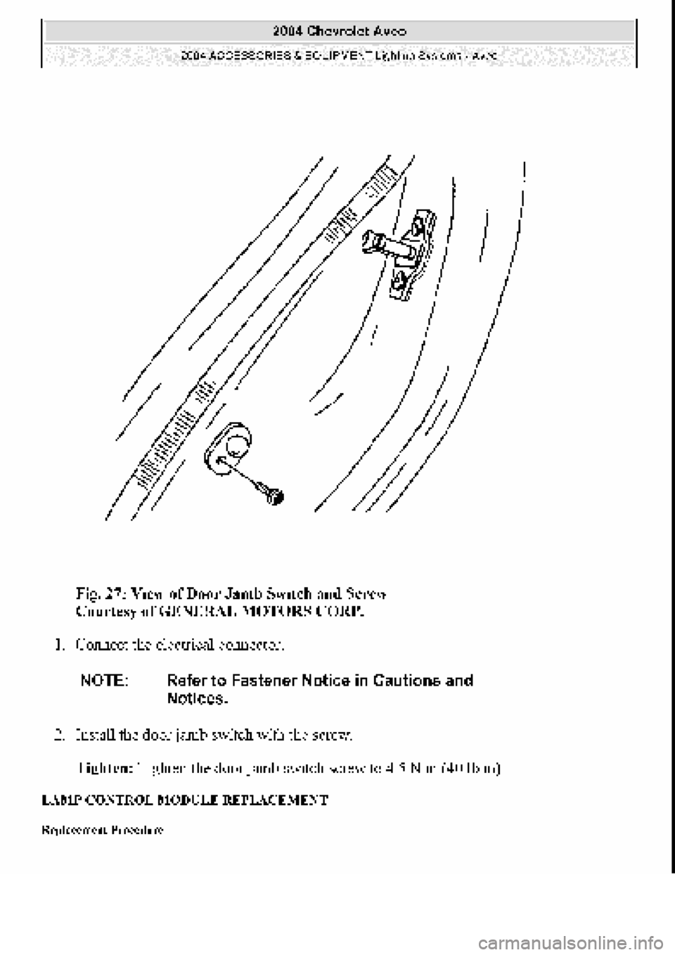 CHEVROLET AVEO 2002  Service Repair Manual 