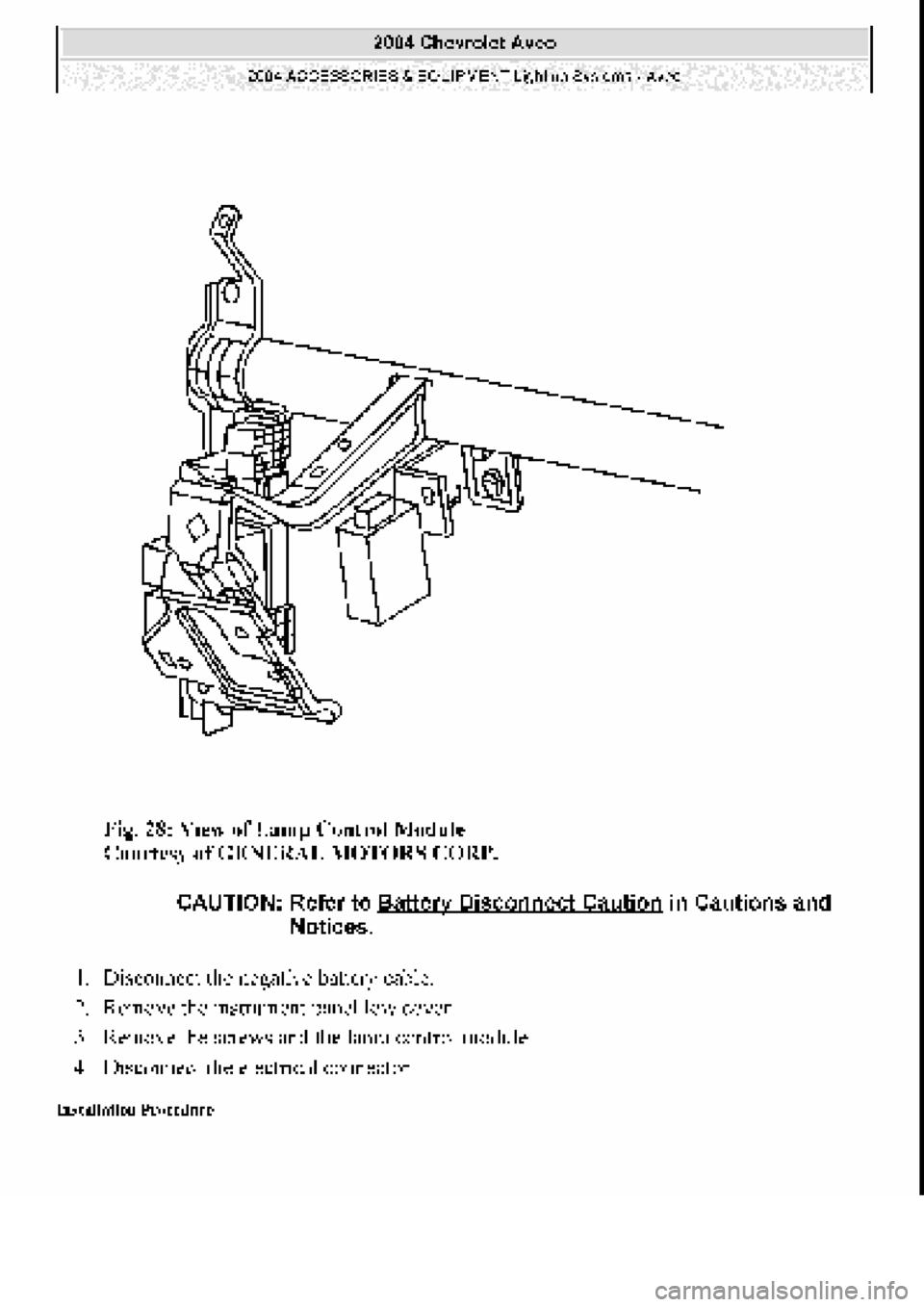 CHEVROLET AVEO 2002  Service Repair Manual 