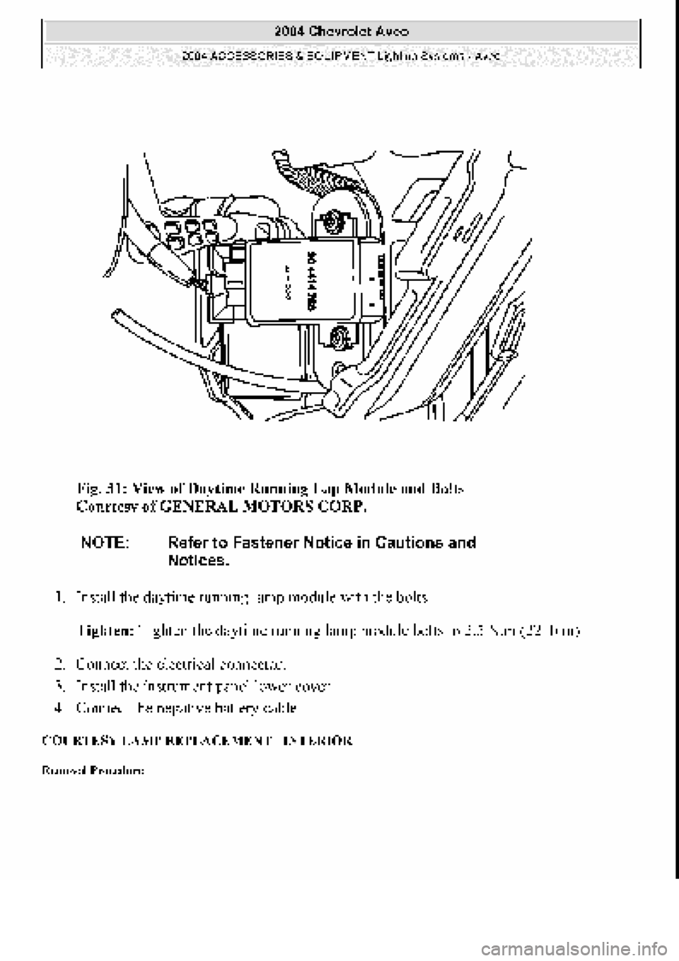 CHEVROLET AVEO 2002  Service Repair Manual 