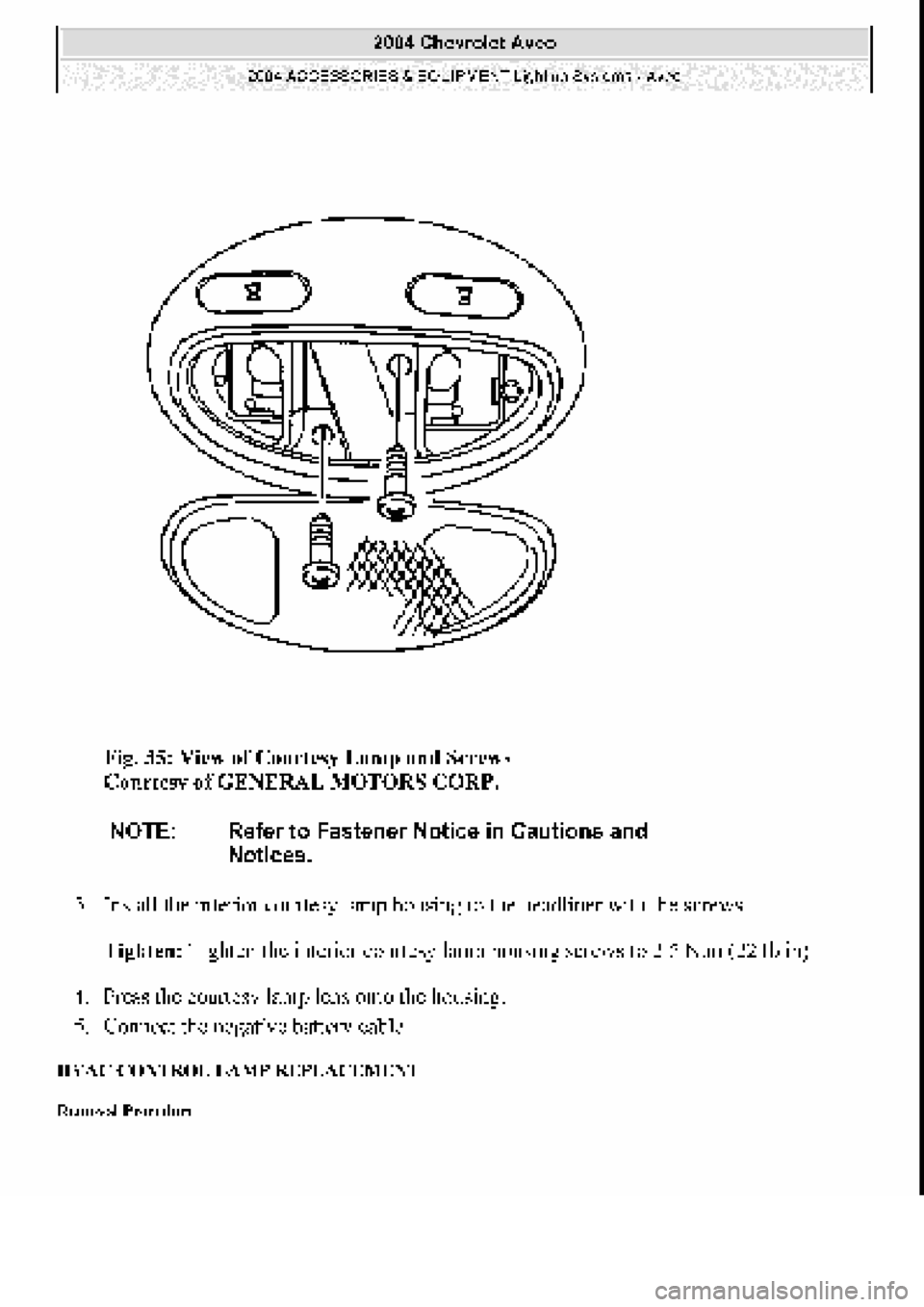 CHEVROLET AVEO 2002  Service Repair Manual 