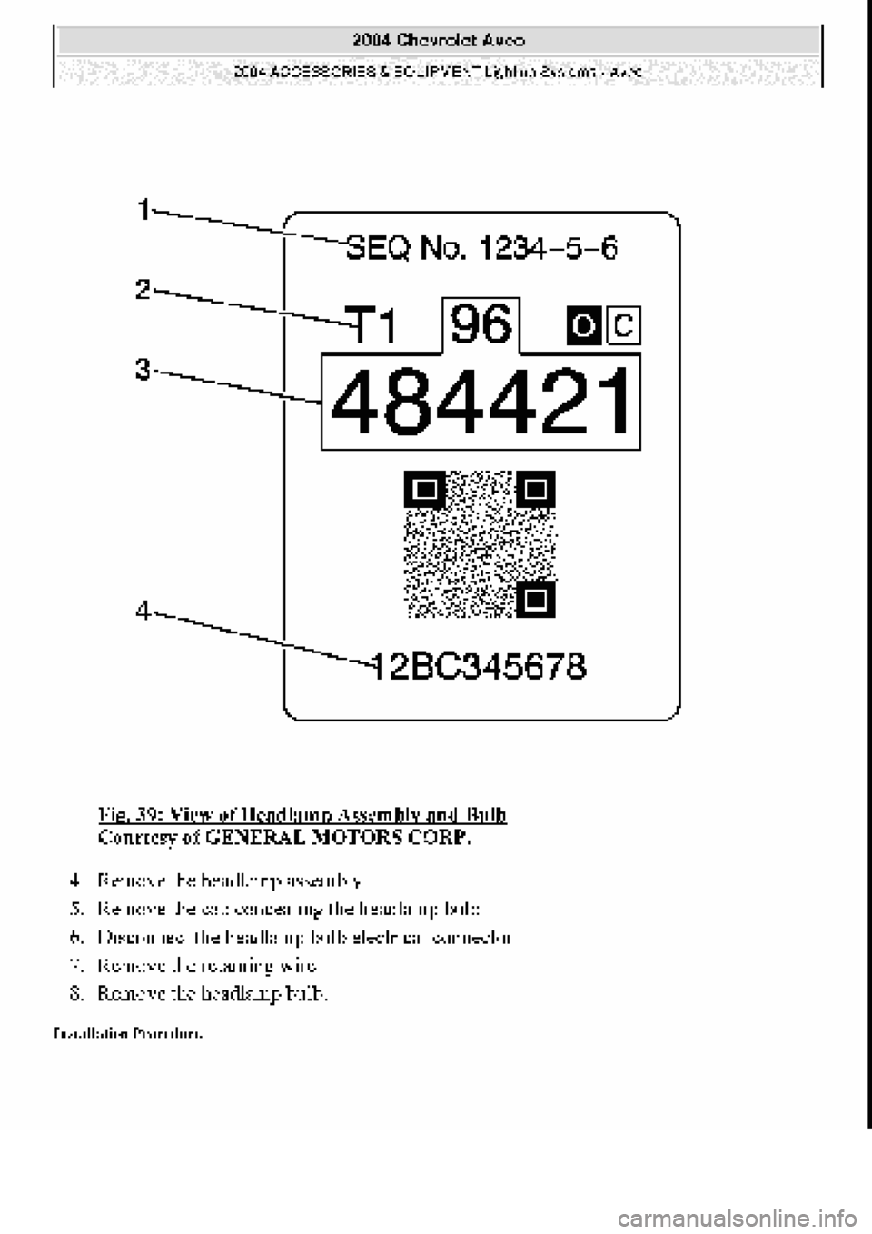 CHEVROLET AVEO 2002  Service Repair Manual 