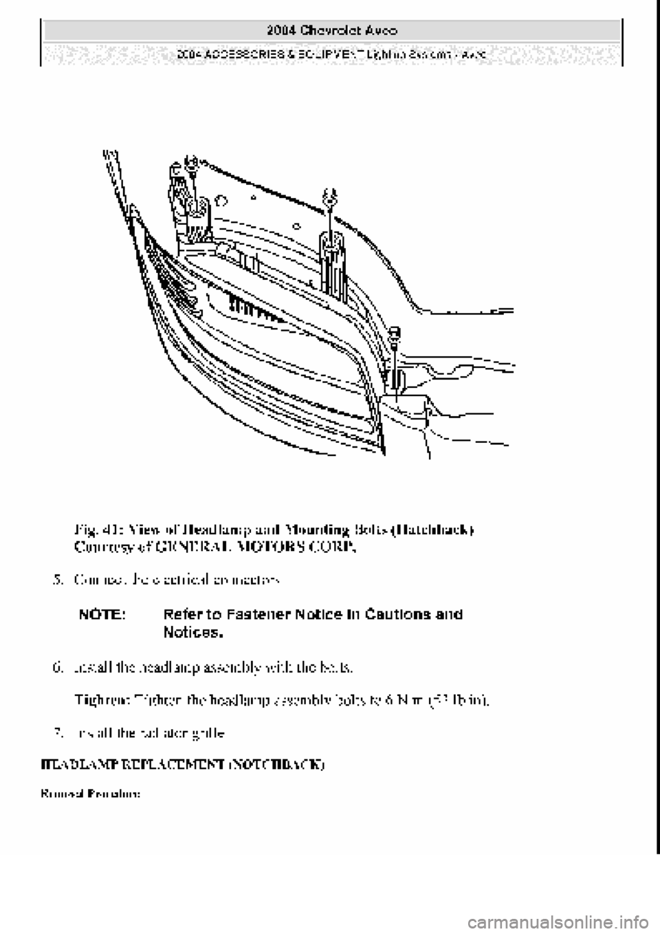 CHEVROLET AVEO 2002  Service Repair Manual 