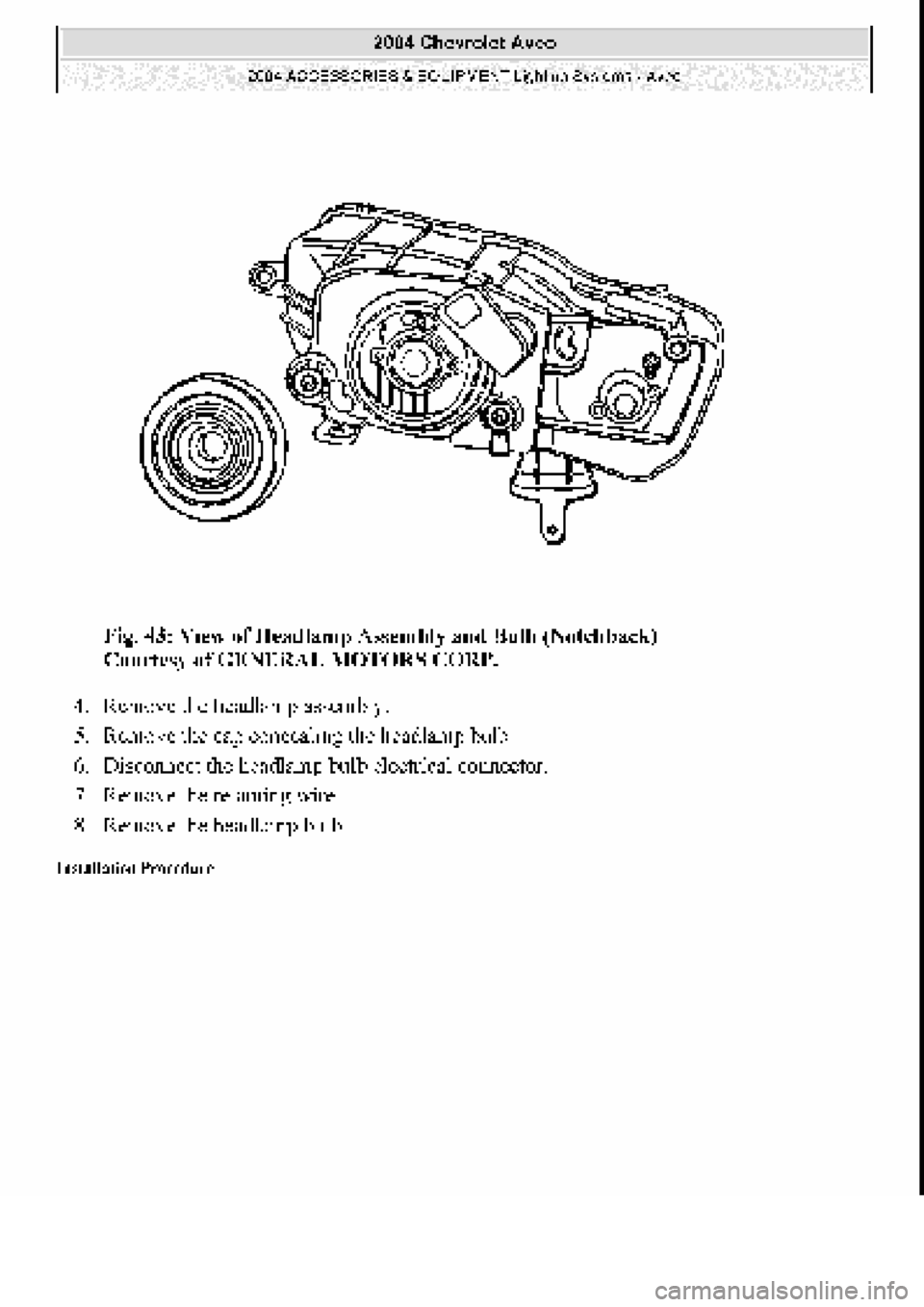 CHEVROLET AVEO 2002  Service Repair Manual 